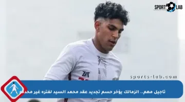 تأجيل مهم.. الزمالك يؤخر حسم تجديد عقد محمد السيد لفترة غير محددة